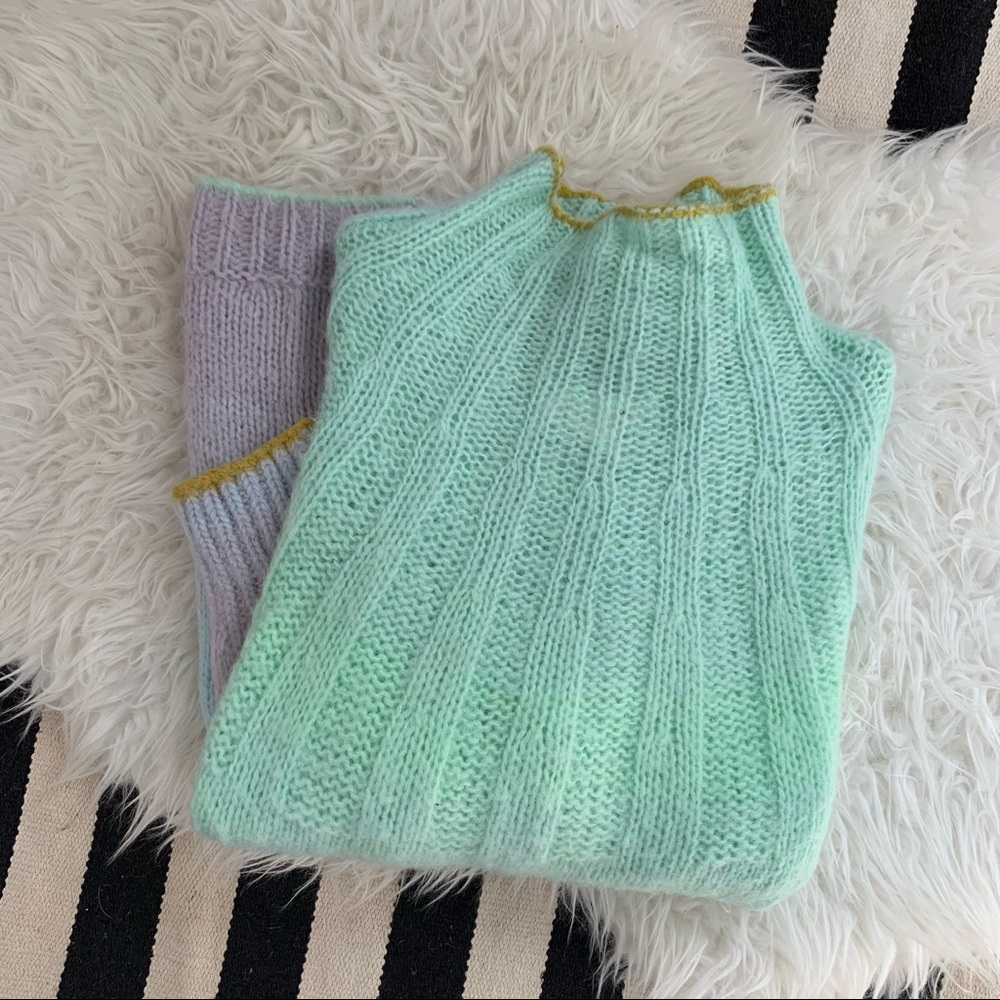 SOLD!! Anthropologie Perri ombré Alpaca tunic sweater mock neck NWOT mint - Picture 6 of 15